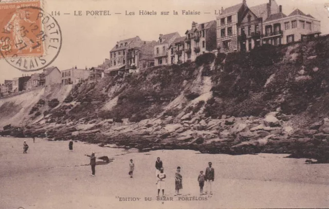 CPA 62 LE PORTEL Les Hotels sur la Falaise