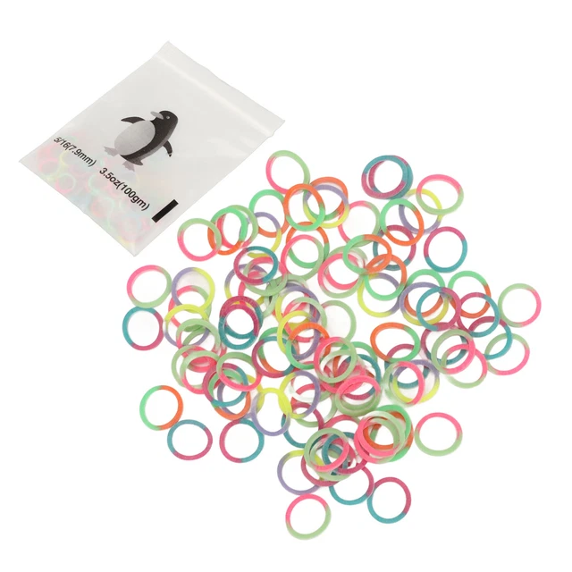 (Color Mixed)500pcs 7.9mm Rubber Bands Lightweight Portable Stretchy Teeth