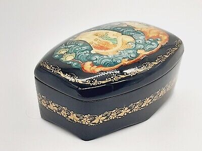Palekh Russian box Lacquer miniature “Tsar Saltan story” by Fedotov Hand painted
