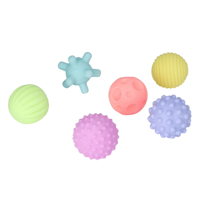 Textured Ball Toy Funny Safe Sensory Ball Toy Portable Soft Elastic 6pcs For