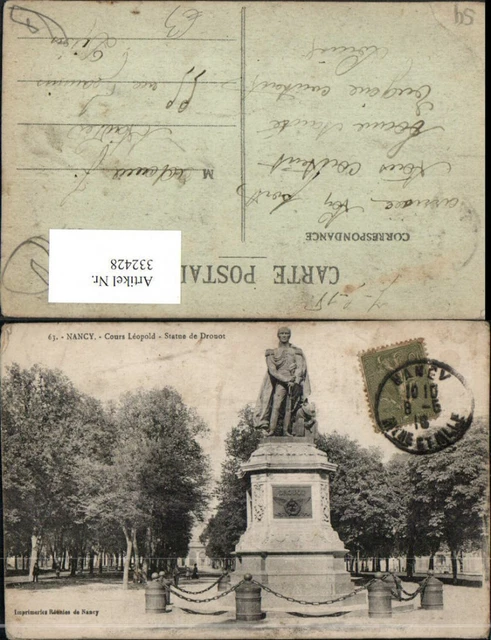 332428,Lothringen Meurthe-et-Moselle Nancy Cours Leopold Statue de Dronot Denkma