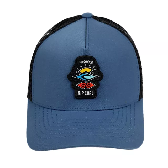 Rip Curl Search Icon Trucker Hat Boys Large Kids in Black Steel Blue Snapback