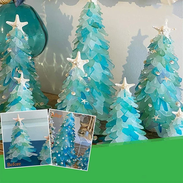 Sea Glass Christmas Tree Creative Unique Marine Creature Ocean Resin Diy Ornamen