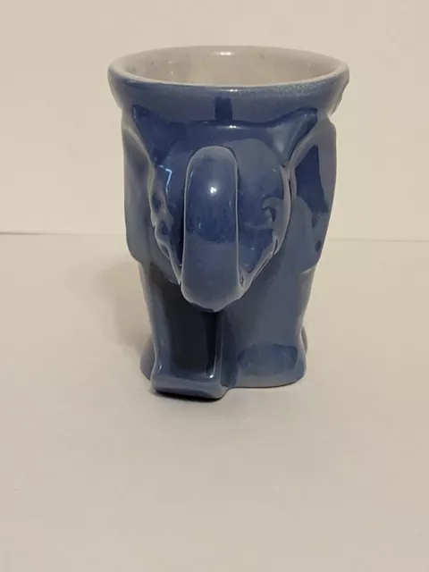 FRANKOMA Coffee Mug Blue 1970 Republican GOP Elephant Shape Figural Cup 2
