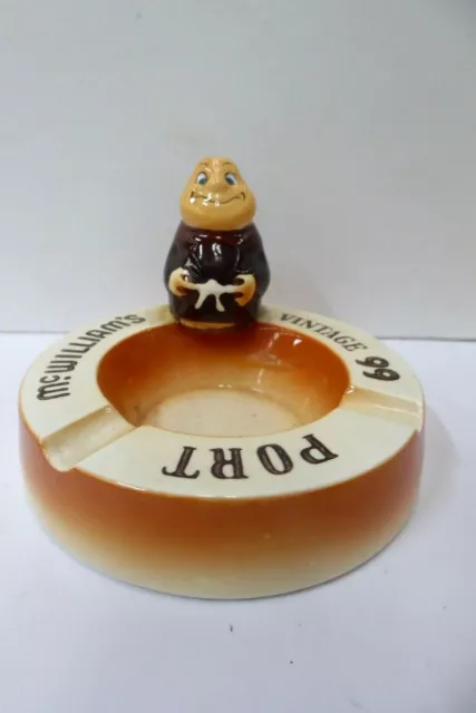 Vintage Mcwilliams 99 Port Friar Tuck Monk Statue Figurine Ceramic Ashtray