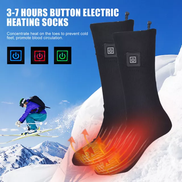 Chaussettes Chauffantes Électriques D'hiver Chauffe-Pieds Bonneterie Chaude F