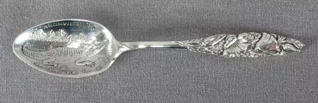 Early 20th Century Sterling Silver Jacksonville Florida Floral & Alligator Spoon