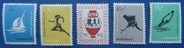 Pays-Bas neufs, n°654 à 658, série Jeux olympiques de Melbourne, 1956, N*