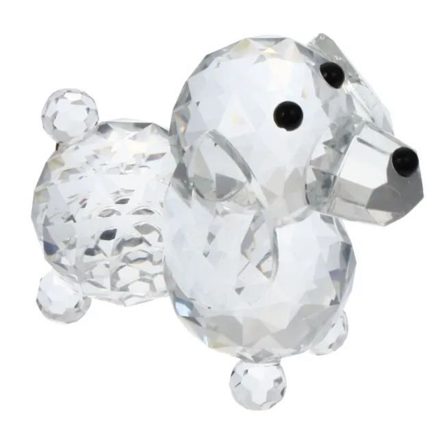 Kristall-Hund-Ornament Weißer Mädchen Hundestatue Wohnzimmer