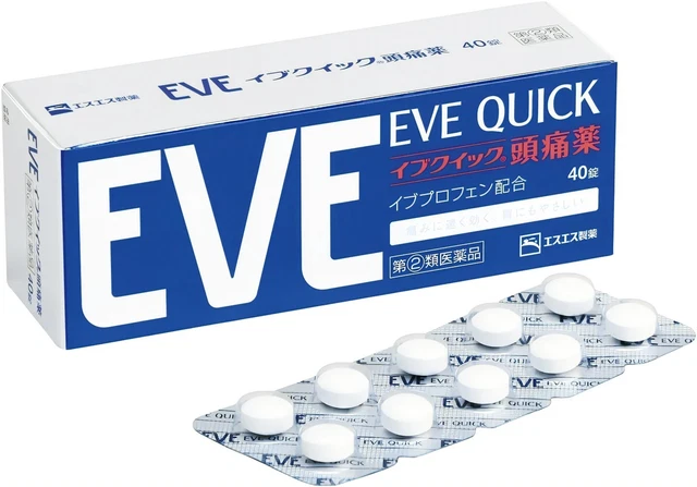 40 tabletas EVE QUICK para aliviar el dolor de cabeza Japón