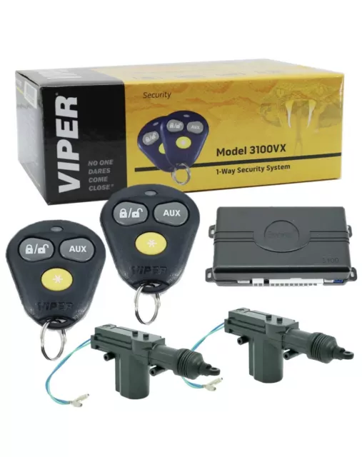 Viper 3100VX Keyless Entry Car Alarm System + 2 Universal Door Lock Actuators