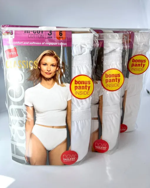 MIGHTY HUGS WOMEN White Cotton Brief Panties Underwear QTY 12 $15.29 -  PicClick