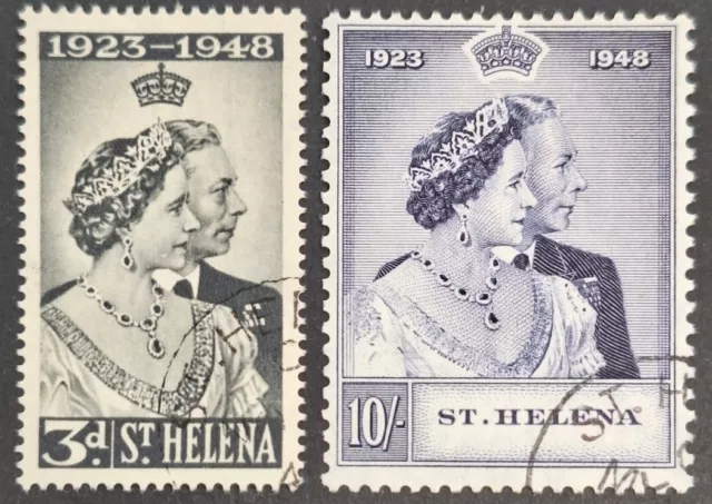 St. Helena 1948, "Silver Wedding" set of  2x Stamps Used