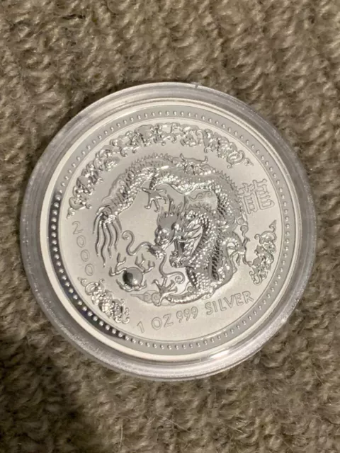 2000 Australian Series I Year of the Dragon 1oz 999 Silver - Perth Mint