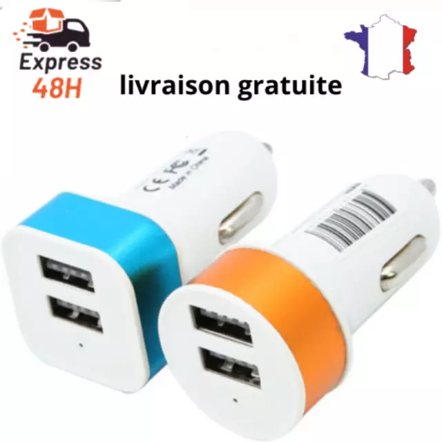 Chargeur De Téléphone Voiture Double Prise Universel Adaptateur Allume Cigare