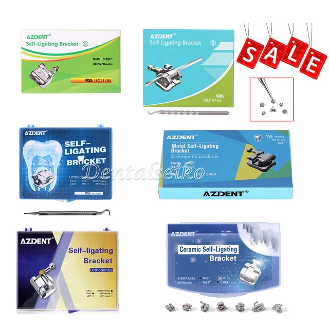 50X Orthodontic Dental Bracket Braces Mini Roth.022 345 Hooks - Foto 13
