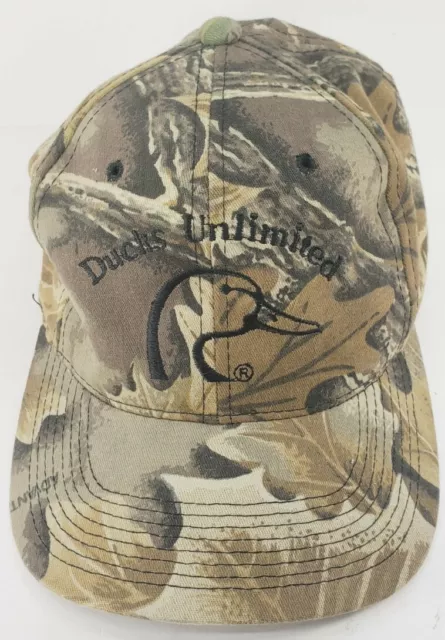 Ducks Unlimited Advantage CAMO HUNTING CAP ADJUSTABLE Buckle Strap TRUCKER HAT