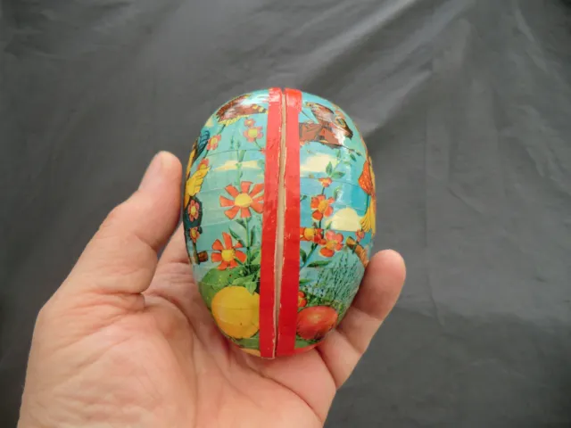 Altes Schönes Papp Osterei Ostern 10,5x7 cm Ei aus Pappmache Nr-5.