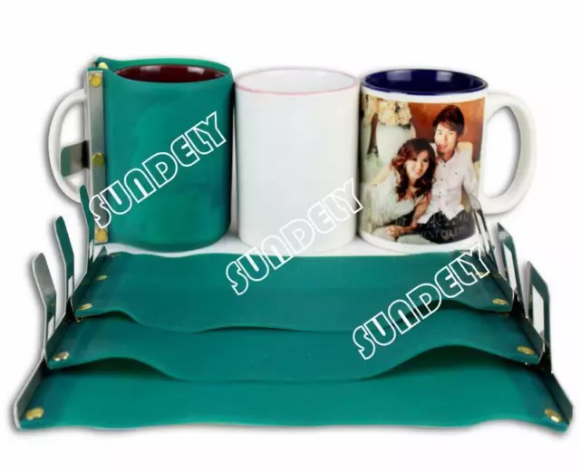 NEW! 11oz Mug Sublimation Clamp Heat Wrap Printing Mugs Silicone Oven Heat x3