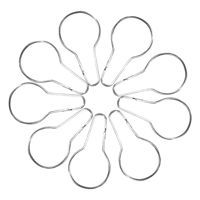 60pcs Bathroom Hanger Easy Install Shower Curtain Hook Gourd Shape Practical