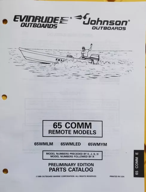 1995 Evinrude Johnson OMC Parts Catalog 65COMM Models P/N 438167