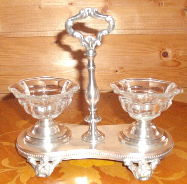 Serviteur Sel Poivre Moutarde Métal Argenté EPNS Art Déco 1920 | eBay