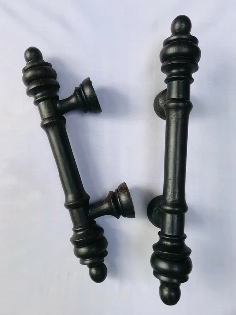 Carvings Sliding Barn Wood Door Handle Pull Wood Door Two-Sided set handmade