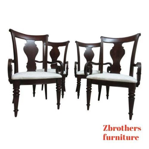 Set of 4 Pennsylvania House Cherry Admiral Cortland Manor Dining Room Arm Chairs