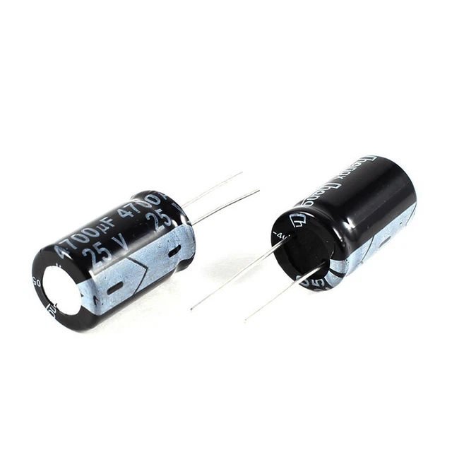 2pcs 4700uF 25V 105C Electrolyte Capacitors Black 26x16mm R5O5