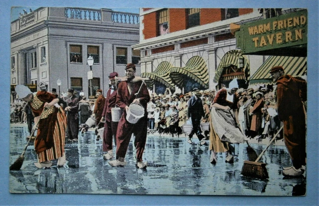 132. Postcard of "Scrubbing Up For Tulip Time" Holland , Mich. from the 1930's,