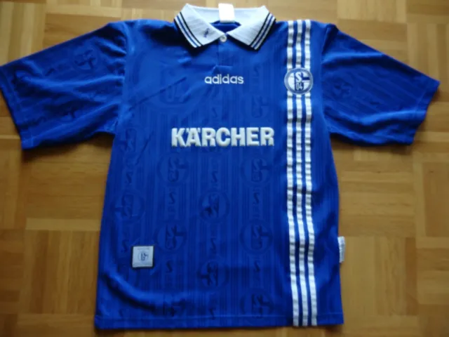 FC Schalke 04 Heim Trikot 1996 1997 Adidas Kärcher blau UEFA CUP Sieger S Top