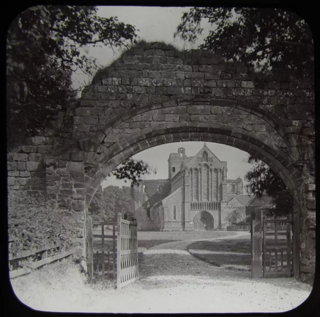 Glass Magic Lantern Slide LANERCOST ABBEY C1890 OLD VICTORIAN PHOTO CUMBRIA