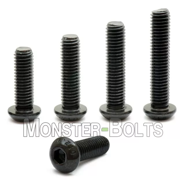 1/4-20 Button Head Socket Cap Screws, Alloy Steel w/ Black Oxide, US SAE Coarse