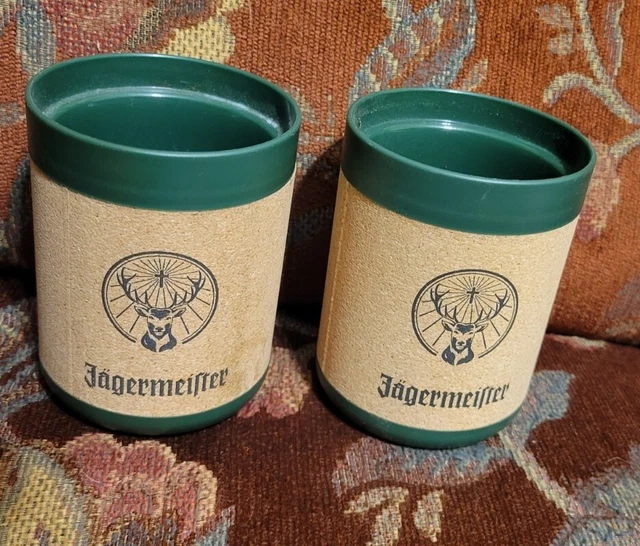 2 Jagermeister 10 oz Insulated Cups Cork Surround Jager Stag Logo