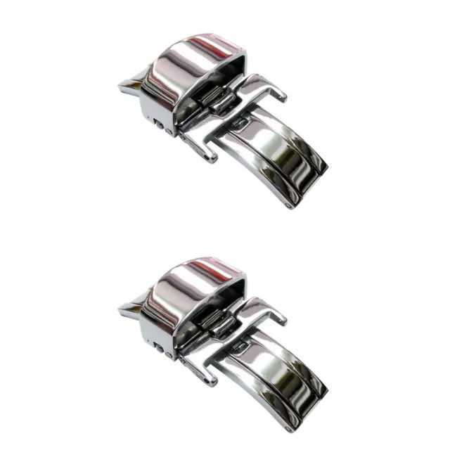 2pcs Stainless Steel Watch Buckle Push Button Deployment Clasp For Watch Band