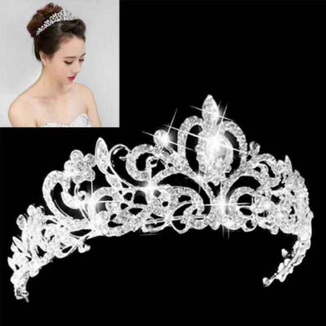 Girl Wedding Bridal Princess Crystal Rhinestone Prom Hair Tiara Crown Headband.