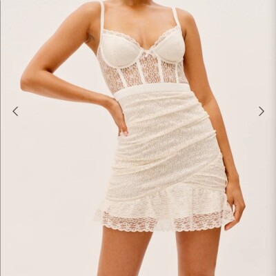For Love & Lemons CARRIE MINI DRESS Size M NWT