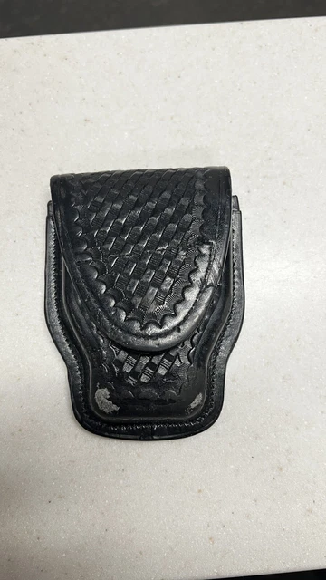 2-Safarialand Hinged Black Basket Weave Holders For Duty Belt