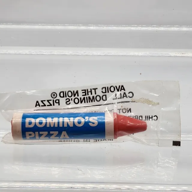 NIP VINTAGE Dominos Pizza Advertising Eraser Crayon Avoid the Noid Rubber