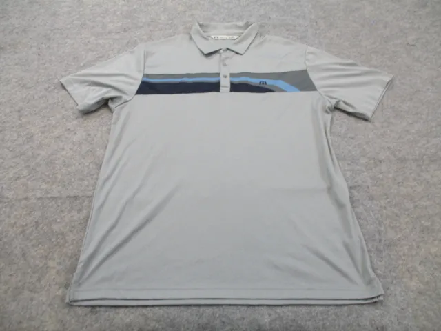 Travis Mathew Polo Shirt Mens Extra Large Gray Short Sleeve Golfing Golf Adult