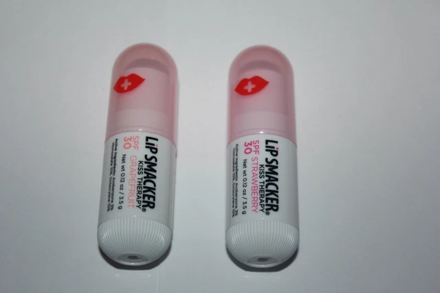 Lip Smacker Kiss Therapy Lip Balm SPF 30 Strawberry + Grapefruit Lot Of 2 Sealed