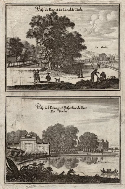 Tanlay Yonne Gartenanlage Original Kupferstich Merian 1656