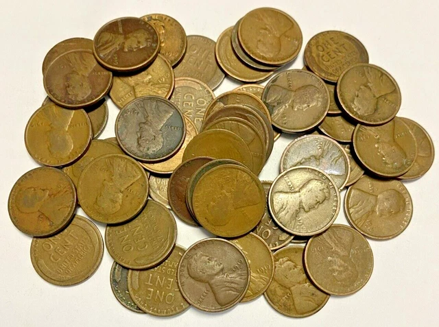 1919-D  Lincoln Wheat Cent Cull/AG Roll   50 Coins!  Better Date