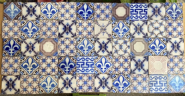 FRANCE ANTIQUE - PAS DE CALAIS - DESVRES - 50 - TILE SET c1870