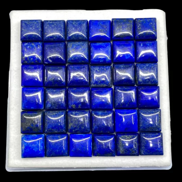 36 Stück Natürlich Unbehandelt Lapislazuli 12mm Quadrat Lose Cabochon Edelsteine