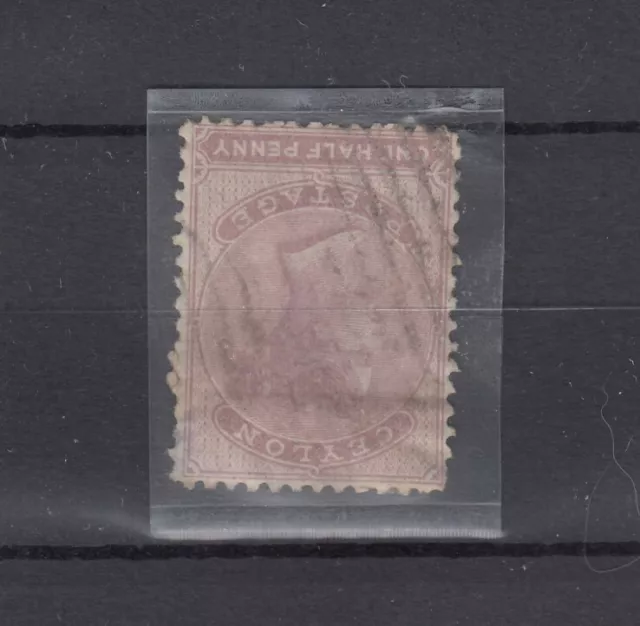 Ceylon QV 1857 1/2 Penny SG18wi Inverted Watermark Fine Used JK9501