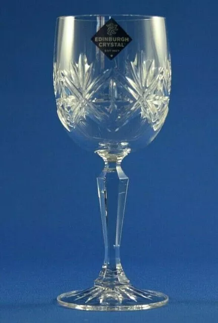 EDINBURGH CRYSTAL - NESS DESIGN -  WINE GLASS 17cm / 6 5/8" UNUSED NEW CONDITION
