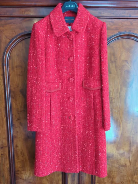 Really Wild Pembridge Red Glitter Tweed Coat UK12 Brand New Without Tags