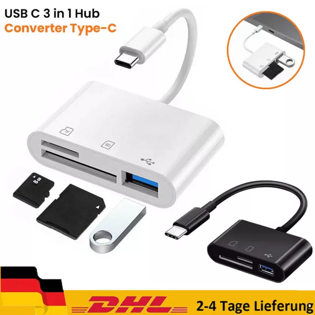 USB-C Kartenleser Speicherkartenleser Handy SD Card Reader USB OTG Typ C DE DHL