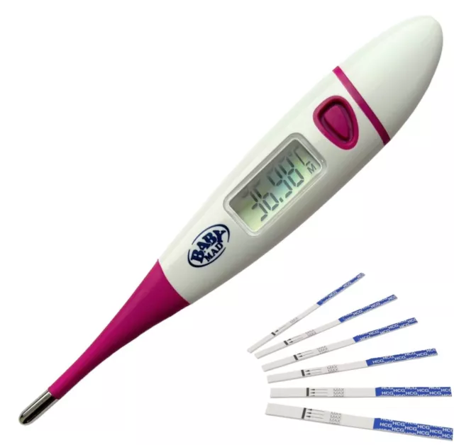 Basal Thermometer C/F + 10 ULTRA Early 10mIU Pregnancy Test 4mm WIDE Tests